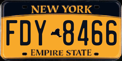 NY license plate FDY8466