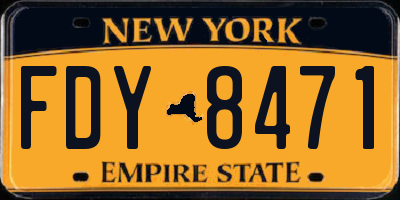 NY license plate FDY8471