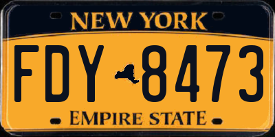 NY license plate FDY8473