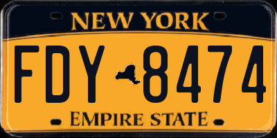 NY license plate FDY8474