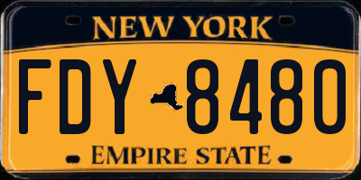 NY license plate FDY8480
