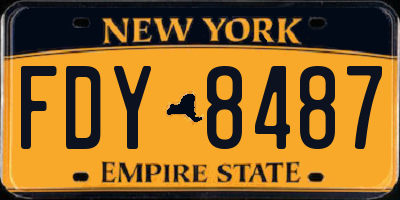 NY license plate FDY8487