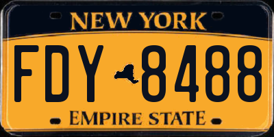 NY license plate FDY8488