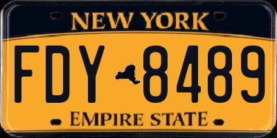 NY license plate FDY8489