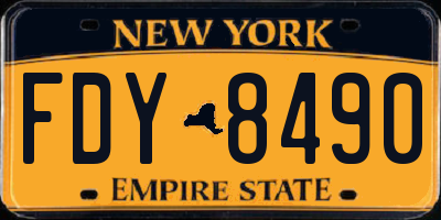 NY license plate FDY8490