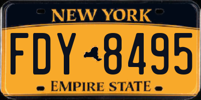 NY license plate FDY8495