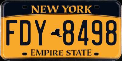 NY license plate FDY8498