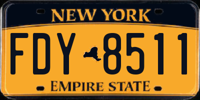 NY license plate FDY8511