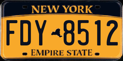 NY license plate FDY8512