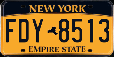 NY license plate FDY8513