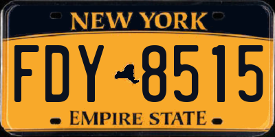 NY license plate FDY8515