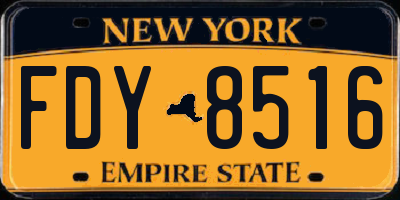 NY license plate FDY8516