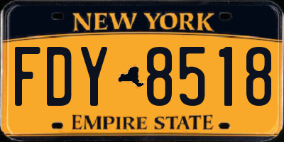 NY license plate FDY8518