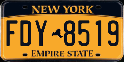 NY license plate FDY8519