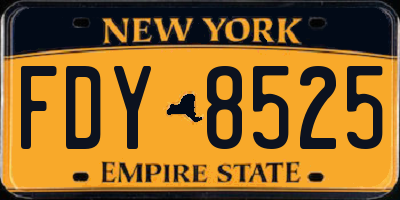 NY license plate FDY8525