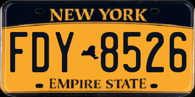 NY license plate FDY8526