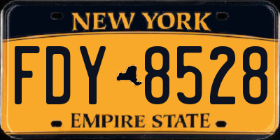 NY license plate FDY8528