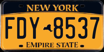 NY license plate FDY8537