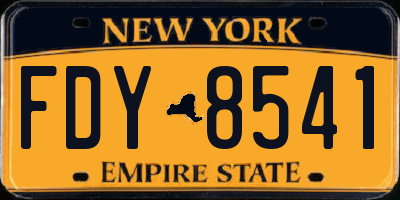 NY license plate FDY8541