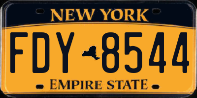 NY license plate FDY8544