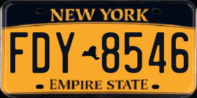 NY license plate FDY8546