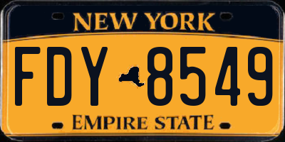 NY license plate FDY8549