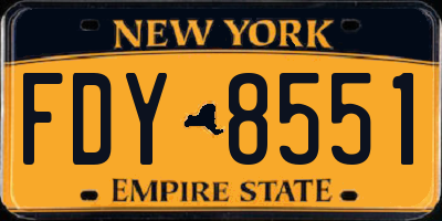 NY license plate FDY8551