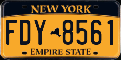 NY license plate FDY8561
