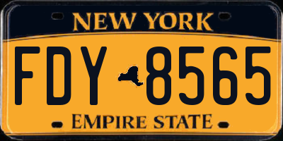 NY license plate FDY8565