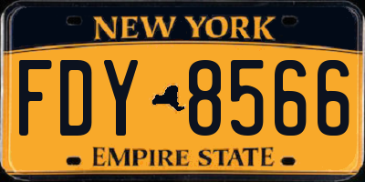 NY license plate FDY8566