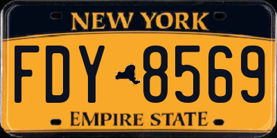 NY license plate FDY8569