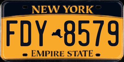 NY license plate FDY8579