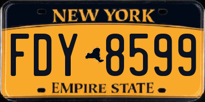 NY license plate FDY8599