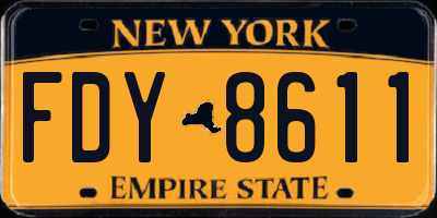 NY license plate FDY8611