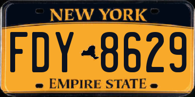 NY license plate FDY8629