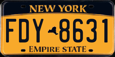 NY license plate FDY8631
