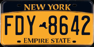 NY license plate FDY8642