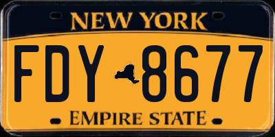 NY license plate FDY8677