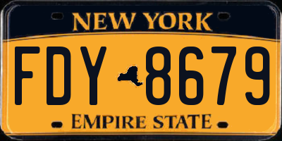 NY license plate FDY8679
