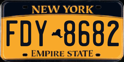 NY license plate FDY8682