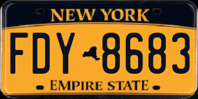 NY license plate FDY8683