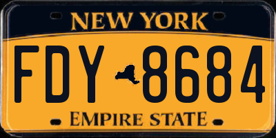 NY license plate FDY8684