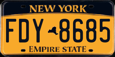 NY license plate FDY8685