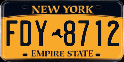 NY license plate FDY8712