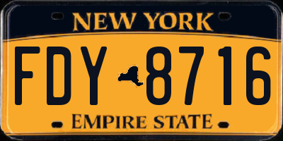 NY license plate FDY8716