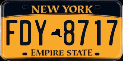 NY license plate FDY8717