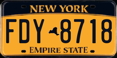 NY license plate FDY8718
