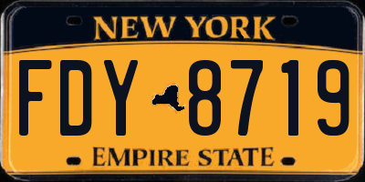 NY license plate FDY8719