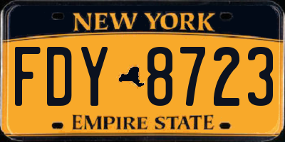 NY license plate FDY8723