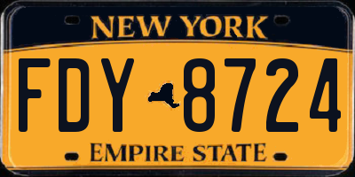 NY license plate FDY8724